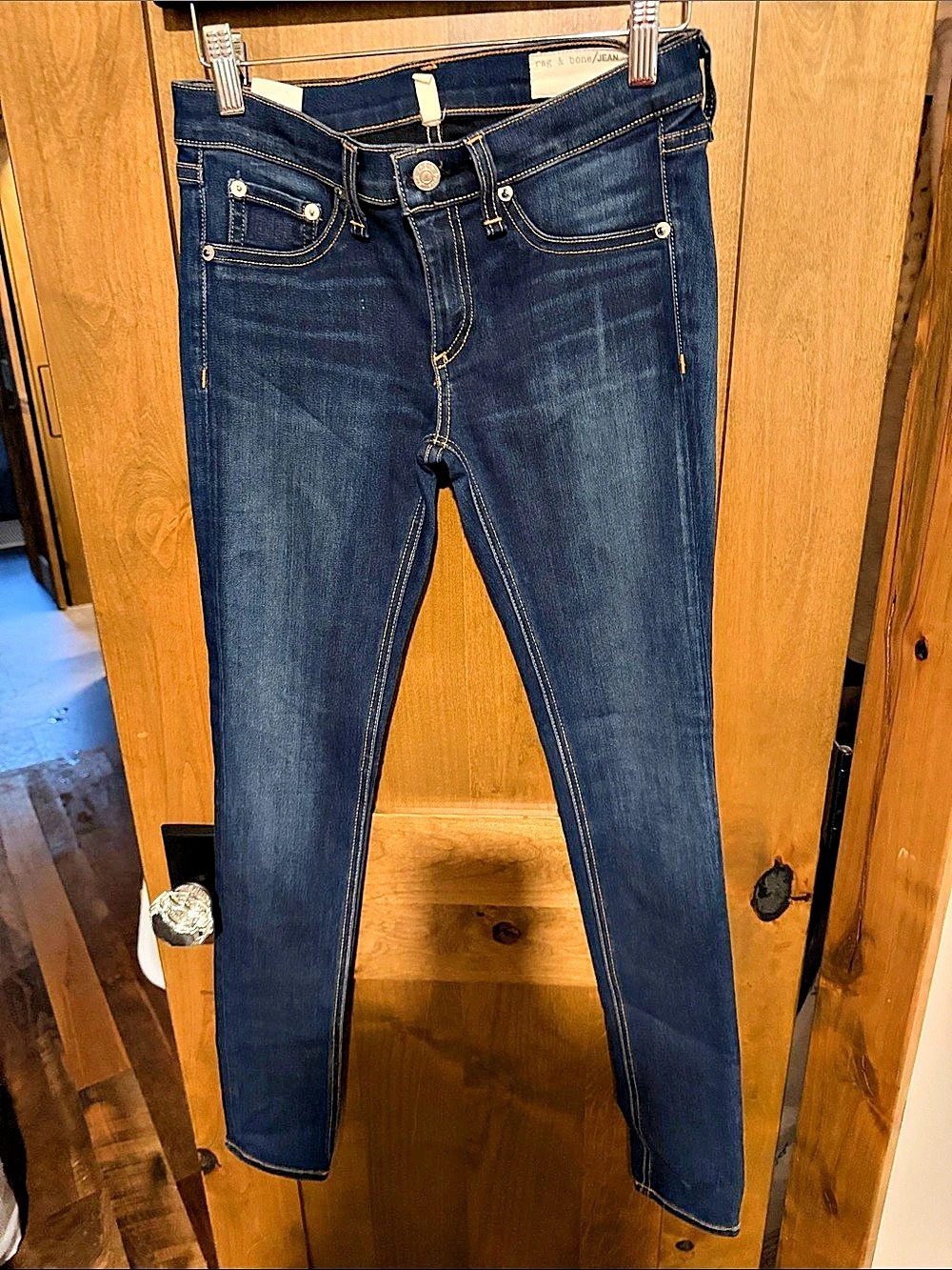 rag & bone JEAN Skinny Jeans in Blue Waist 28